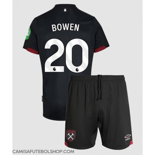 Camisa de time de futebol West Ham United Jarrod Bowen #20 Replicas 2º Equipamento Infantil 2024-25 Manga Curta (+ Calças curtas)